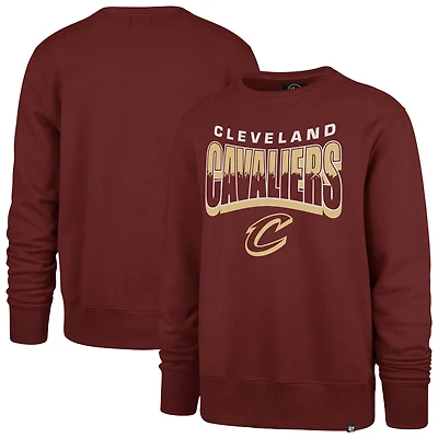 Unisex '47  Wine Cleveland Cavaliers Brush By Headline Crewneck Sweatshirt
