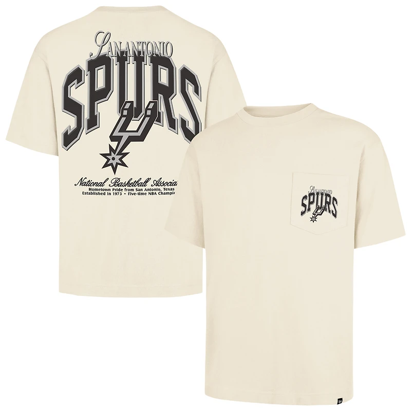Unisex '47 Cream San Antonio Spurs Crossover Collection Foundation Pocket T-Shirt