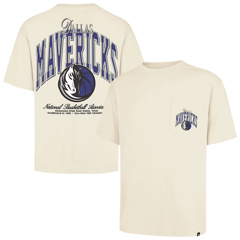 Unisex '47 Cream Dallas Mavericks Crossover Collection Foundation Pocket T-Shirt