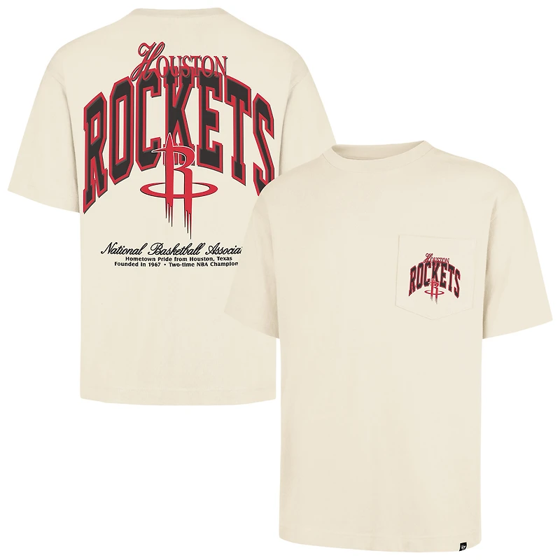 Unisex '47 Cream Houston Rockets Crossover Collection Foundation Pocket T-Shirt