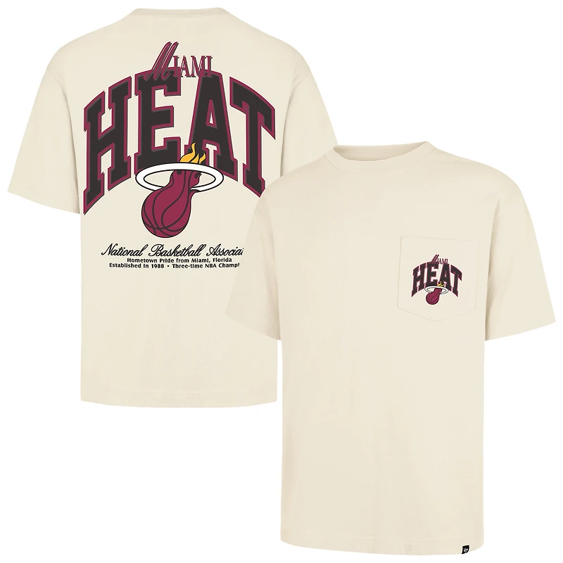 Unisex '47 Cream Miami Heat Crossover Collection Foundation Pocket T-Shirt