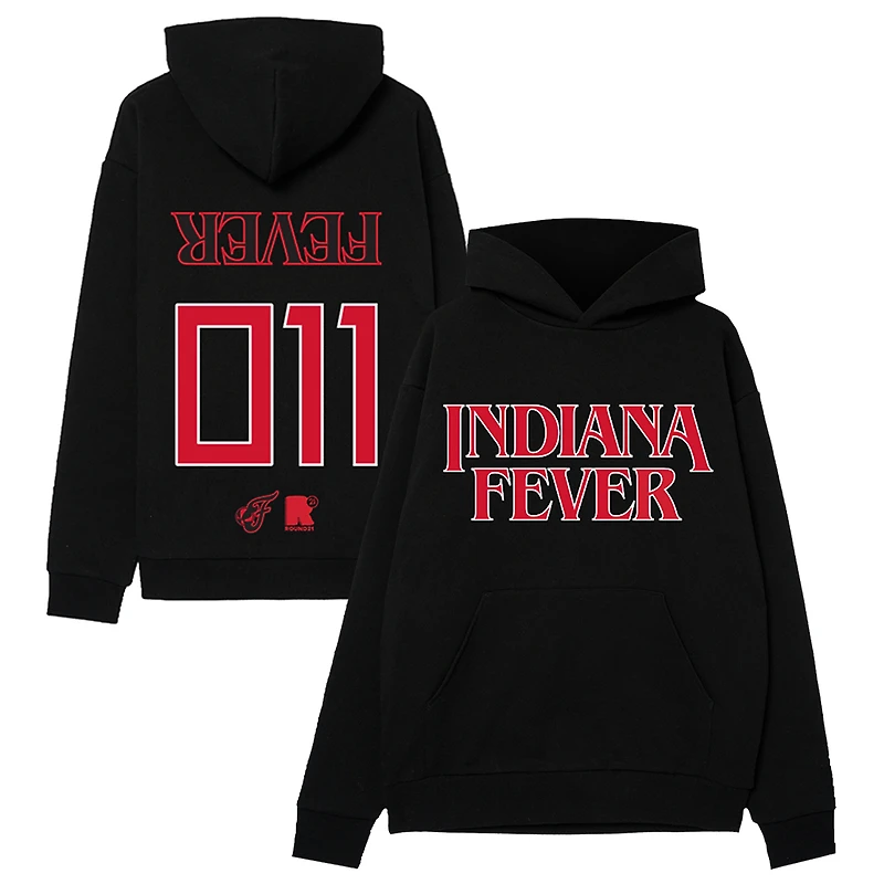Unisex round21 Black Indiana Fever Stranger Things Premium Relaxed Hoodie