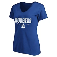 Women's Profile Royal Los Angeles Dodgers Plus Size Wordmark V-Neck T-Shirt