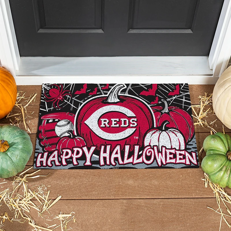 Cincinnati Reds 28" x 16" Happy Halloween Turf Door Mat