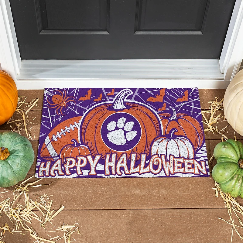 Clemson Tigers 28" x 16" Happy Halloween Turf Door Mat