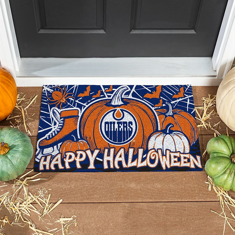 Edmonton Oilers 28" x 16" Happy Halloween Turf Door Mat
