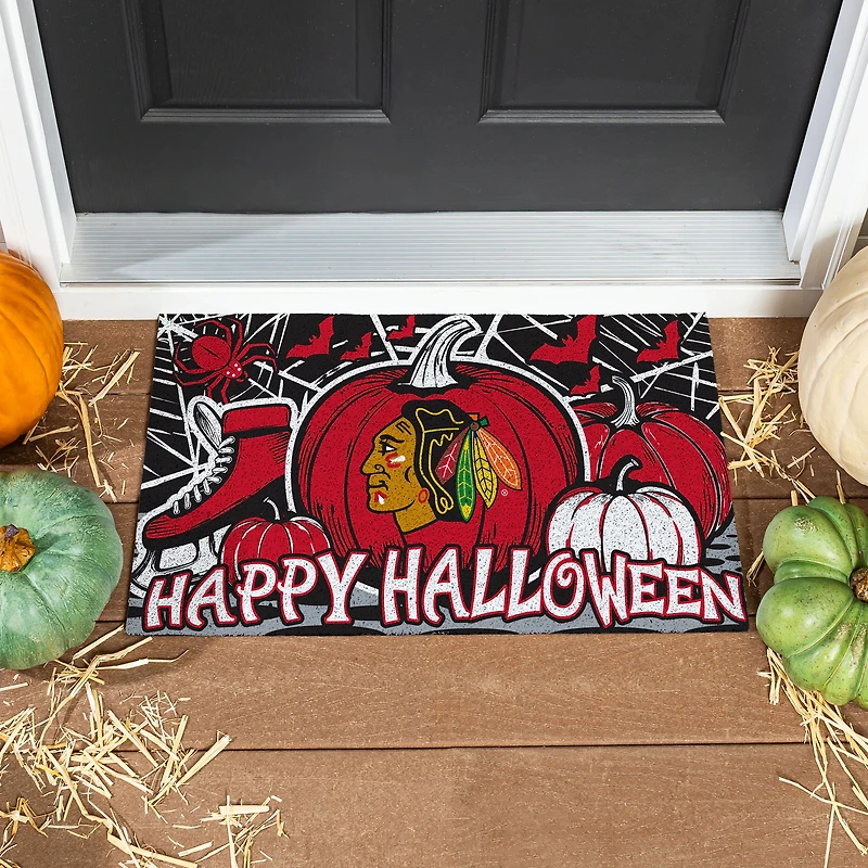 Chicago Blackhawks 28" x 16" Happy Halloween Turf Door Mat