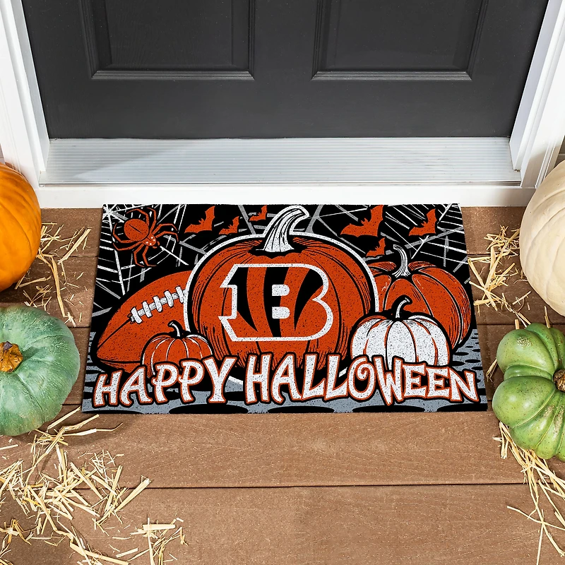 Cincinnati Bengals 28" x 16" Happy Halloween Turf Door Mat