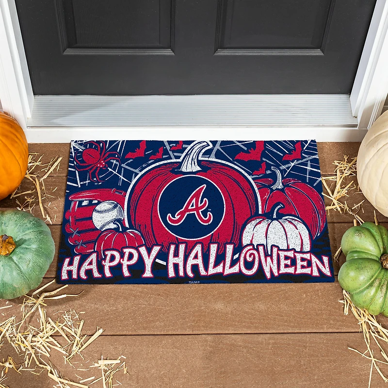 Atlanta Braves 28" x 16" Happy Halloween Turf Door Mat