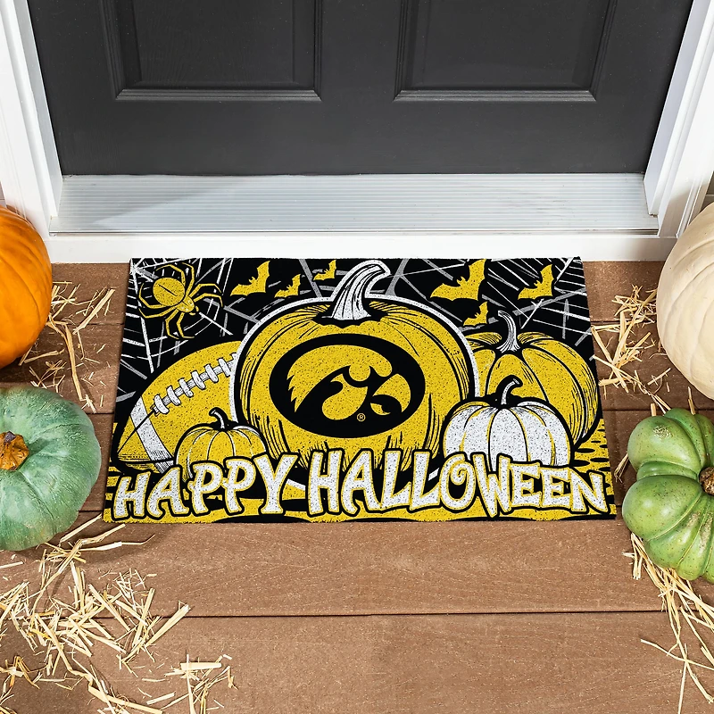 Iowa Hawkeyes 28" x 16" Happy Halloween Turf Door Mat
