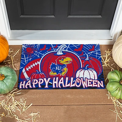Kansas Jayhawks 28" x 16" Happy Halloween Turf Door Mat