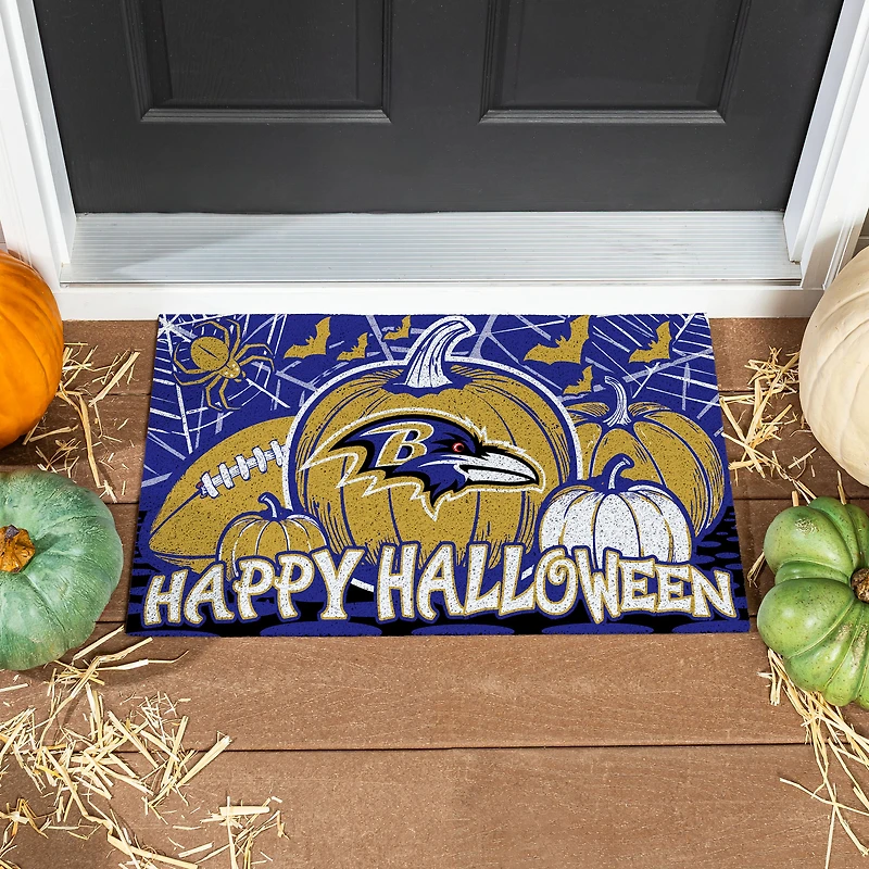 Baltimore Ravens 28" x 16" Happy Halloween Turf Door Mat