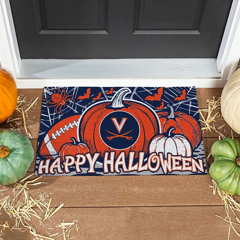 Virginia Cavaliers 28" x 16" Happy Halloween Turf Door Mat