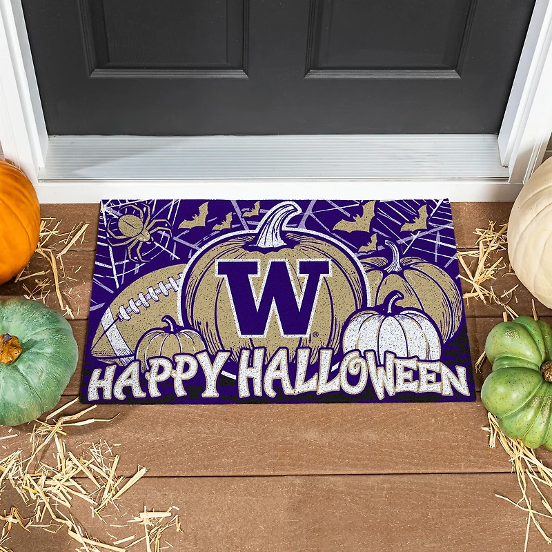 Washington Huskies 28" x 16" Happy Halloween Turf Door Mat