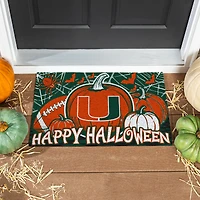 Miami Hurricanes 28" x 16" Happy Halloween Turf Door Mat