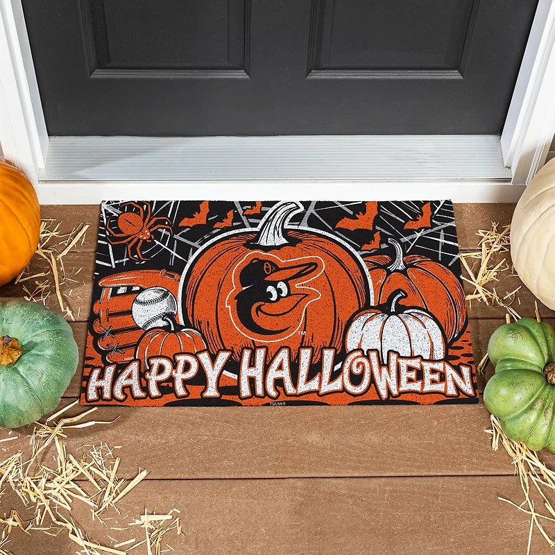 Baltimore Orioles 28" x 16" Happy Halloween Turf Door Mat