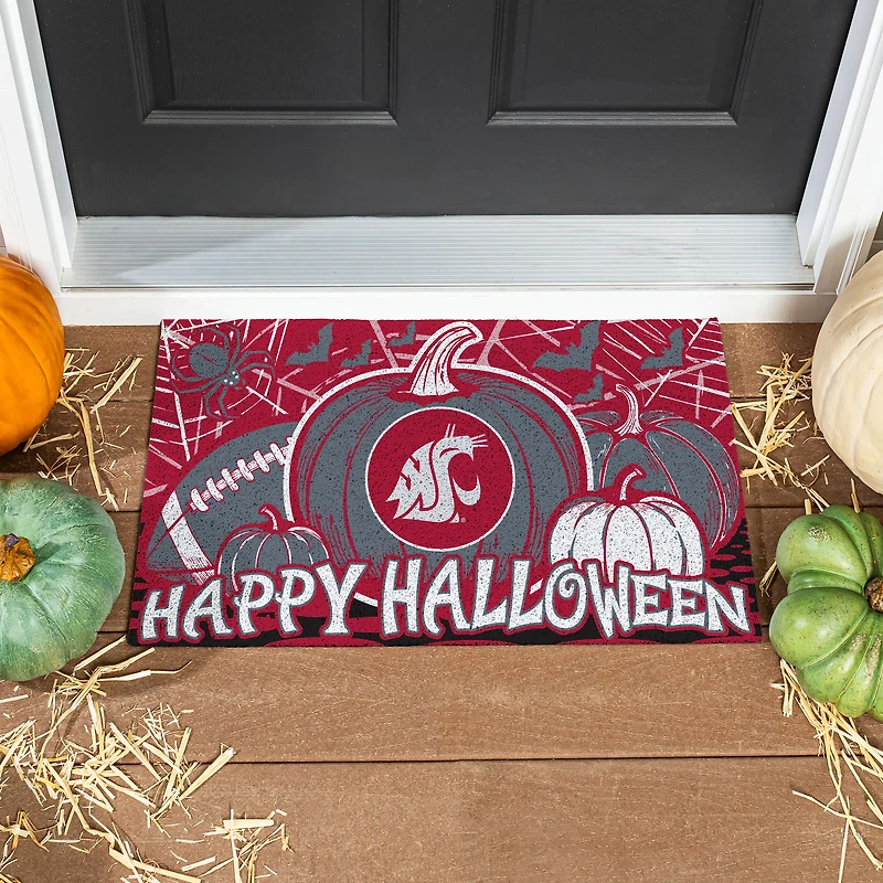 Washington State Cougars 28" x 16" Happy Halloween Turf Door Mat
