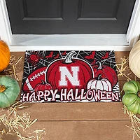 Nebraska Huskers 28" x 16" Happy Halloween Turf Door Mat