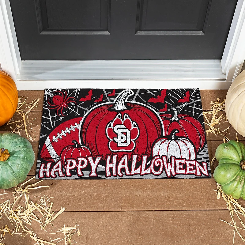 South Dakota Coyotes 28" x 16" Happy Halloween Turf Door Mat