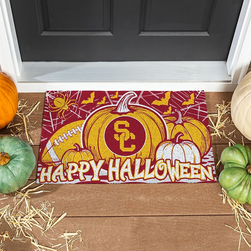 USC Trojans 28" x 16" Happy Halloween Turf Door Mat