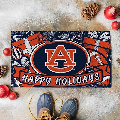 Auburn Tigers 28" x 16" Happy Holidays Christmas Turf Door Mat