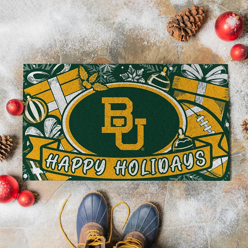 Baylor Bears 28" x 16" Happy Holidays Christmas Turf Door Mat