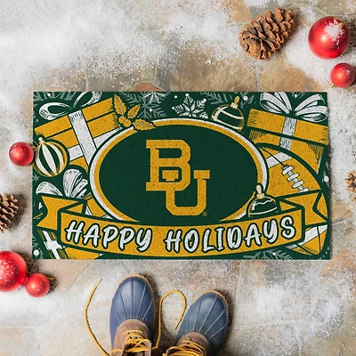 Baylor Bears 28" x 16" Happy Holidays Christmas Turf Door Mat