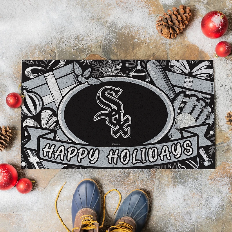 Chicago White Sox 28" x 16" Happy Holidays Christmas Turf Door Mat