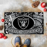 Las Vegas Raiders 28" x 16" Happy Holidays Christmas Turf Door Mat