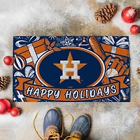 Houston Astros 28" x 16" Happy Holidays Christmas Turf Door Mat