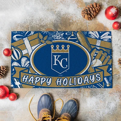 Kansas City Royals 28" x 16" Happy Holidays Christmas Turf Door Mat