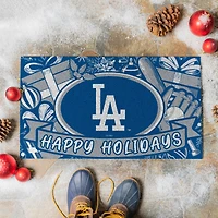 Los Angeles Dodgers 28" x 16" Happy Holidays Christmas Turf Door Mat