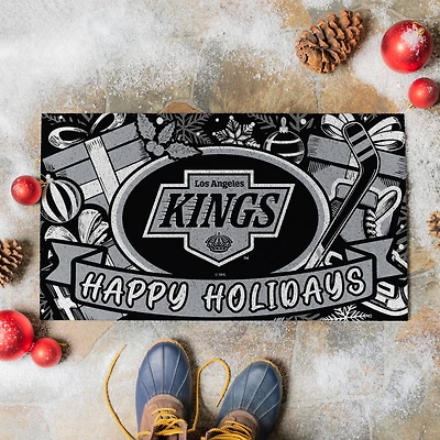 Los Angeles Kings 28" x 16" Happy Holidays Christmas Turf Door Mat