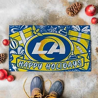 Los Angeles Rams 28" x 16" Happy Holidays Christmas Turf Door Mat