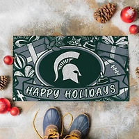 Michigan State Spartans 28" x 16" Happy Holidays Christmas Turf Door Mat