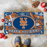 New York Mets 28" x 16" Happy Holidays Christmas Turf Door Mat