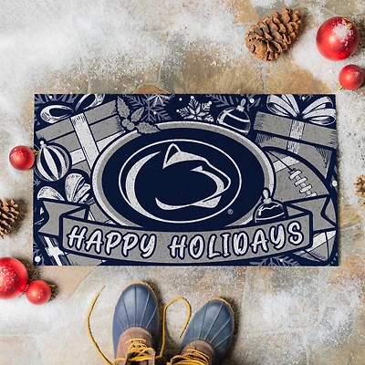 Penn State Nittany Lions 28" x 16" Happy Holidays Christmas Turf Door Mat