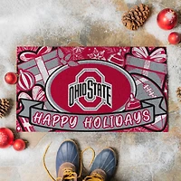 Ohio State Buckeyes 28" x 16" Happy Holidays Christmas Turf Door Mat