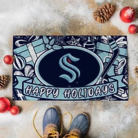Seattle Kraken 28" x 16" Happy Holidays Christmas Turf Door Mat