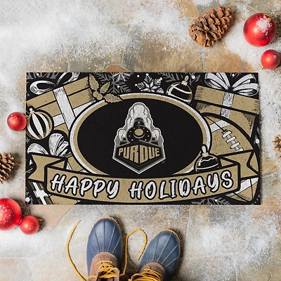 Purdue Boilermakers 28" x 16" Happy Holidays Christmas Turf Door Mat