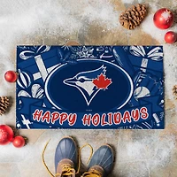Toronto Blue Jays 28" x 16" Happy Holidays Christmas Turf Door Mat