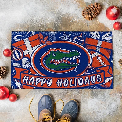 Florida Gators 28" x 16" Happy Holidays Christmas Turf Door Mat