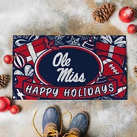 Ole Miss Rebels 28" x 16" Happy Holidays Christmas Turf Door Mat