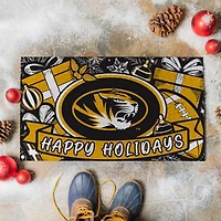 Missouri Tigers 28" x 16" Happy Holidays Christmas Turf Door Mat