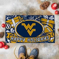 West Virginia Mountaineers 28" x 16" Happy Holidays Christmas Turf Door Mat