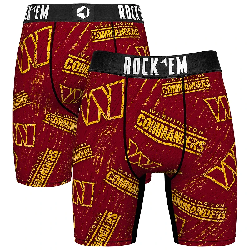 Unisex Rock Em Socks Washington Commanders Throwback Logo Allover Boxer Briefs