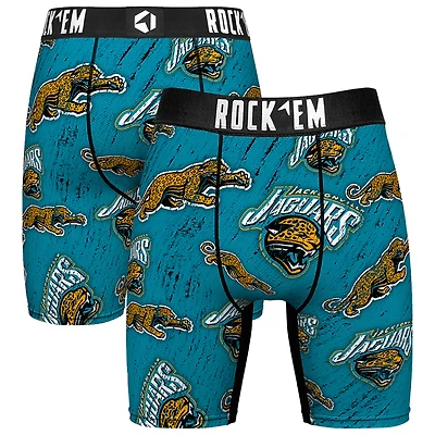 Unisex Rock Em Socks Jacksonville Jaguars Throwback Logo Allover Boxer Briefs
