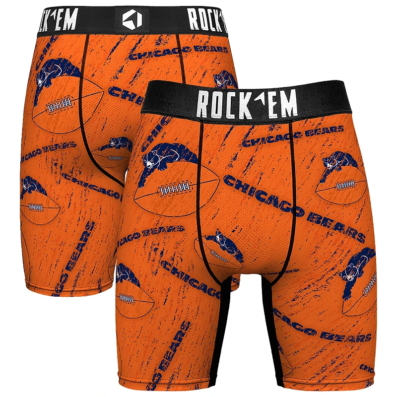 Unisex Rock Em Socks Chicago Bears Throwback Logo Allover Boxer Briefs