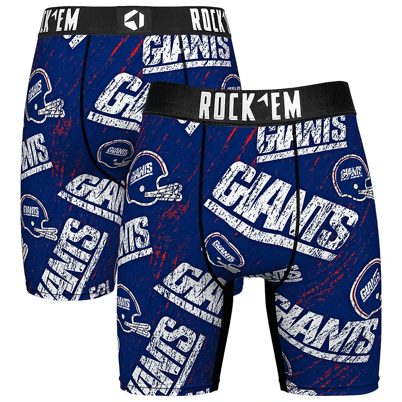 Unisex Rock Em Socks New York Giants Throwback Logo Allover Boxer Briefs