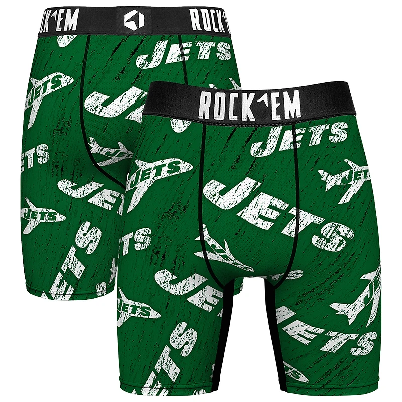 Unisex Rock Em Socks New York Jets Throwback Logo Allover Boxer Briefs